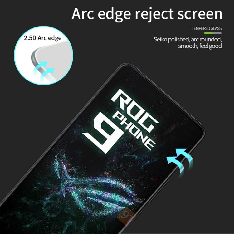 For ASUS ROG Phone 9 / 9 Pro / Zenfone 12 Ultra  PINWUYO 9H 2.5D Full Screen Tempered Glass Film - Black