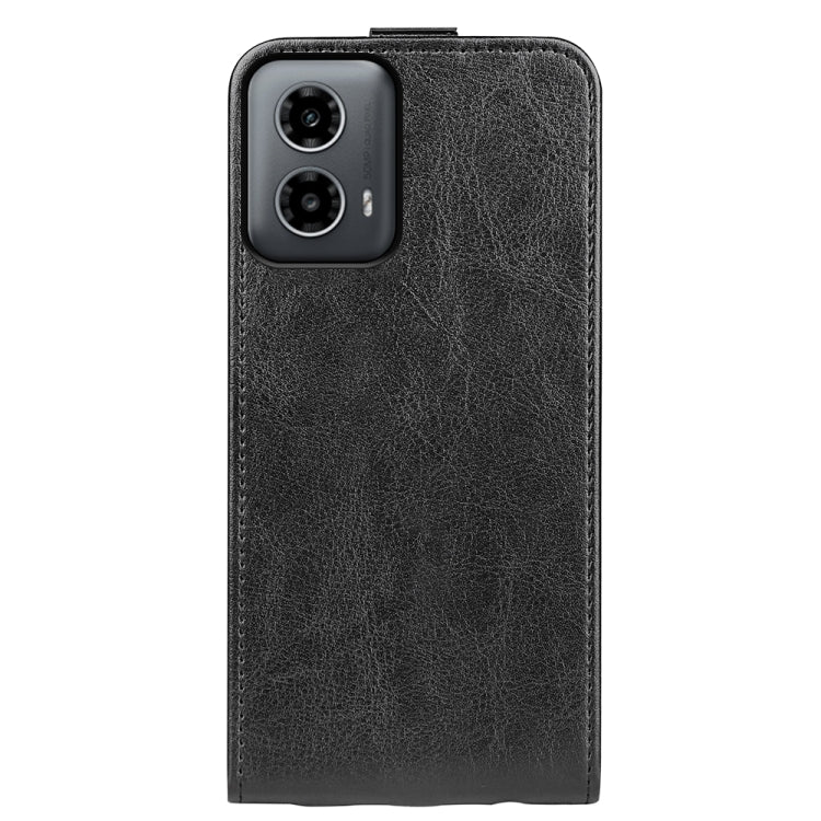 For Motorola Moto G34 R64 Texture Single Vertical Flip Leather Phone Case