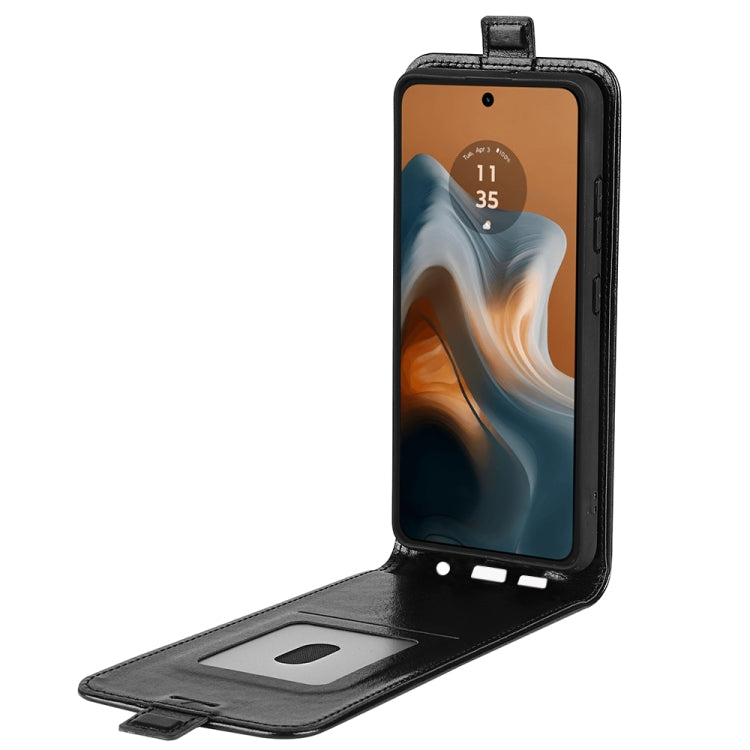 For Motorola Moto G34 R64 Texture Single Vertical Flip Leather Phone Case