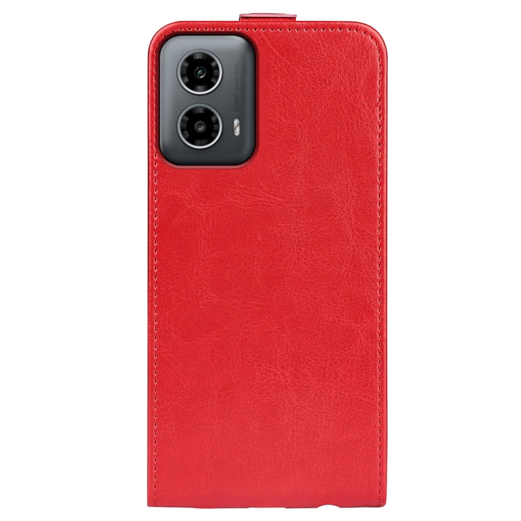 For Motorola Moto G34 R64 Texture Single Vertical Flip Leather Phone Case