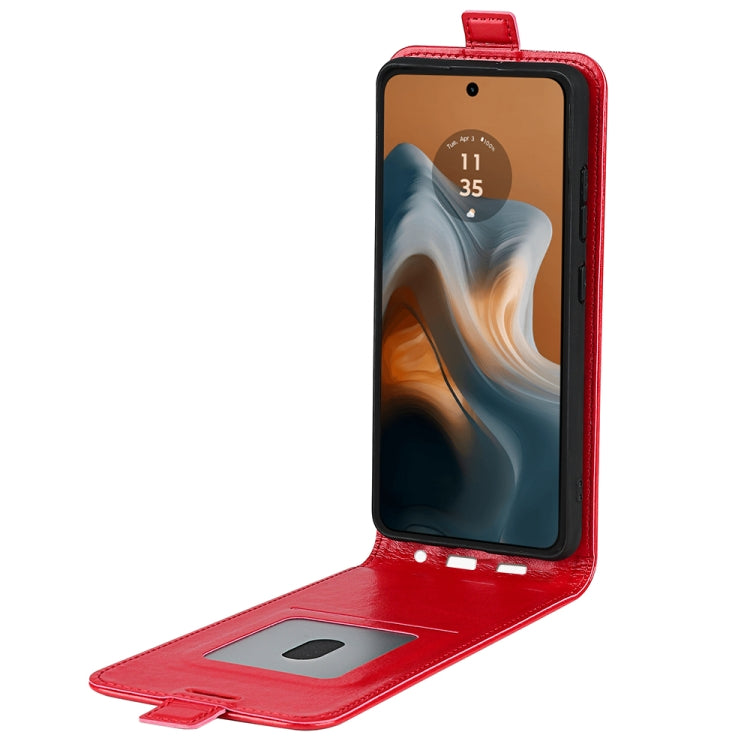 For Motorola Moto G34 R64 Texture Single Vertical Flip Leather Phone Case