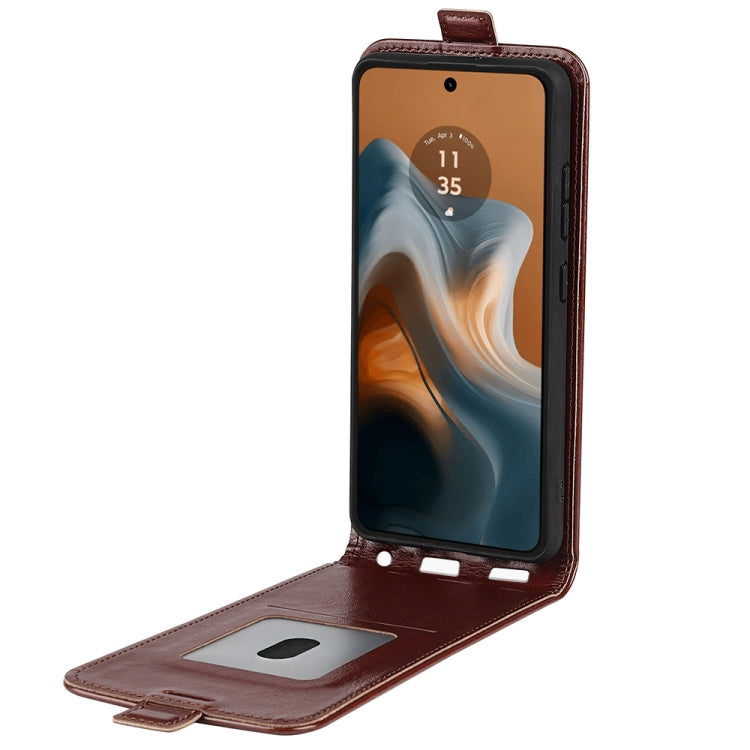 For Motorola Moto G34 R64 Texture Single Vertical Flip Leather Phone Case