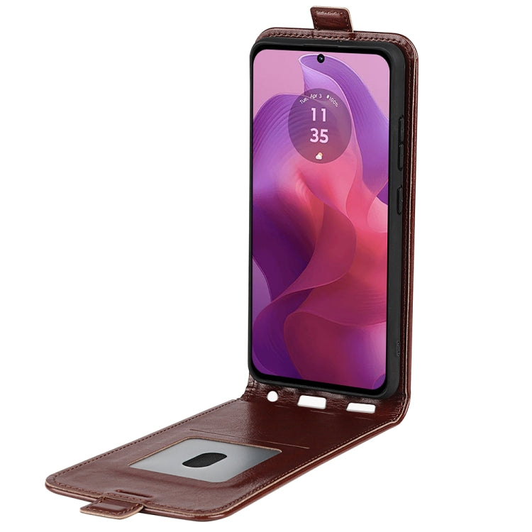 For Motorola Moto G24 R64 Texture Single Vertical Flip Leather Phone Case
