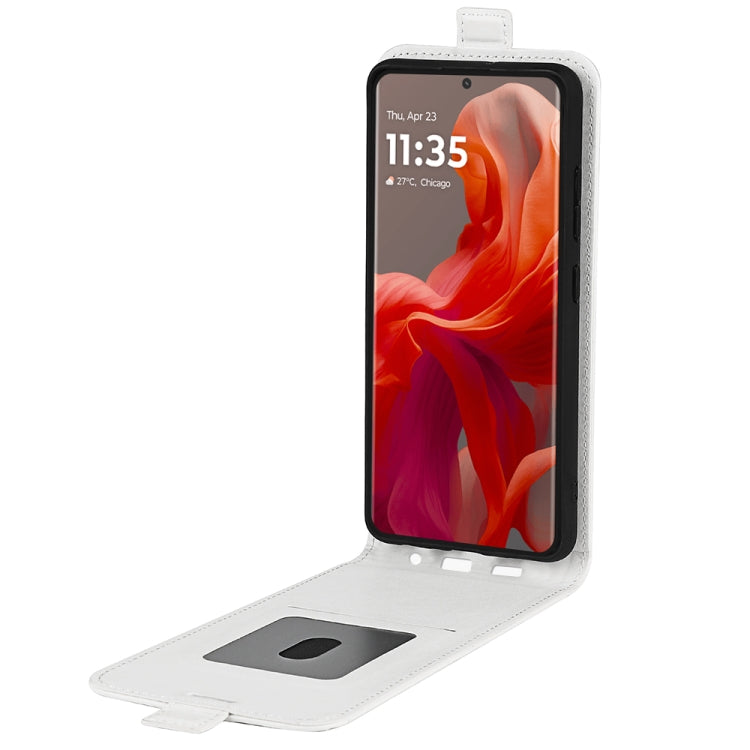 For Motorola Moto G85 5G R64 Texture Single Vertical Flip Leather Phone Case
