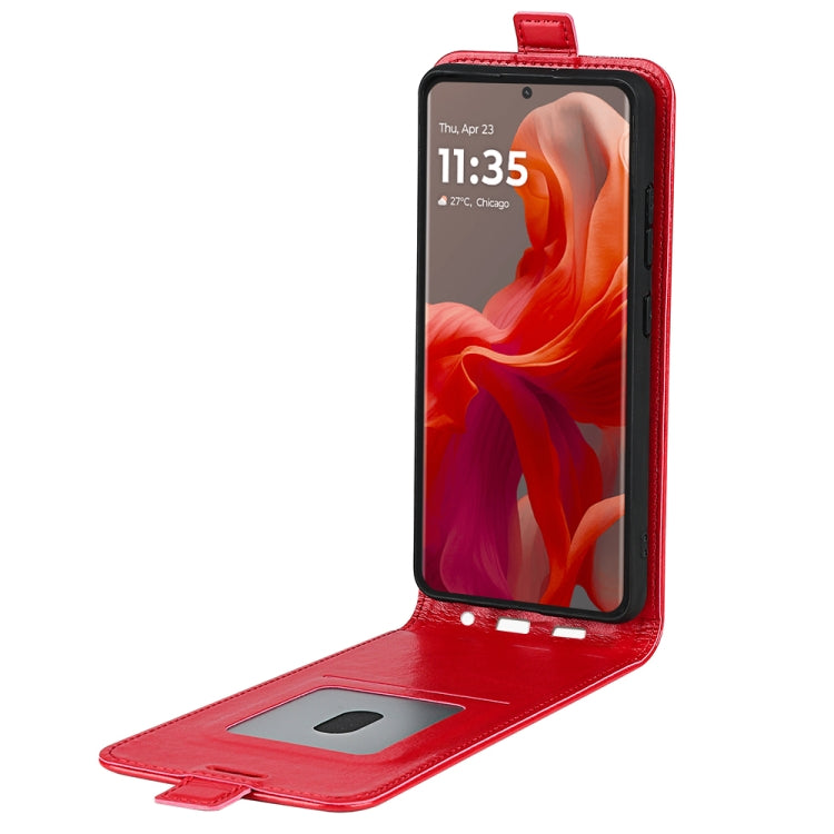 For Motorola Moto G85 5G R64 Texture Single Vertical Flip Leather Phone Case