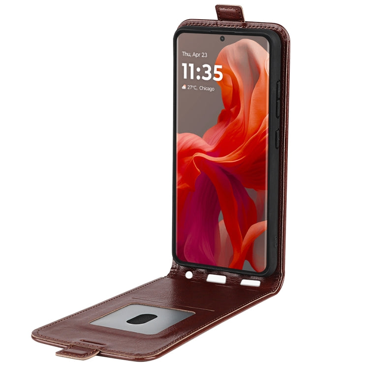 For Motorola Moto G85 5G R64 Texture Single Vertical Flip Leather Phone Case