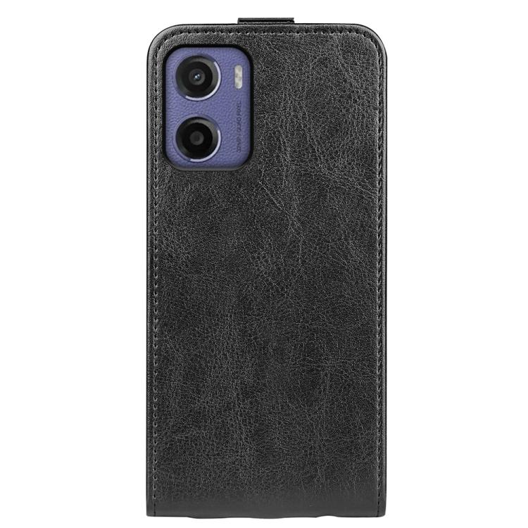 For Motorola Moto E15 R64 Texture Single Vertical Flip Leather Phone Case