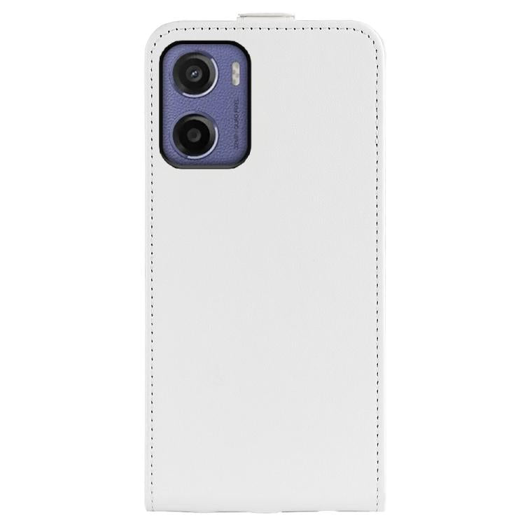 For Motorola Moto E15 R64 Texture Single Vertical Flip Leather Phone Case
