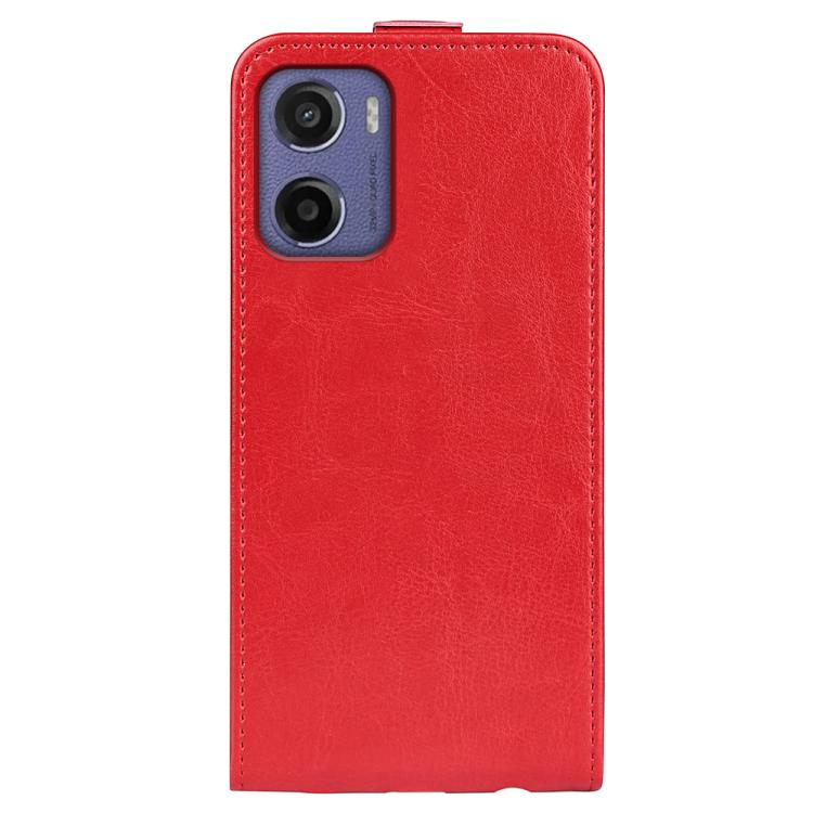For Motorola Moto E15 R64 Texture Single Vertical Flip Leather Phone Case