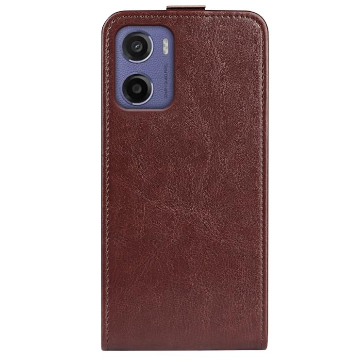 For Motorola Moto E15 R64 Texture Single Vertical Flip Leather Phone Case