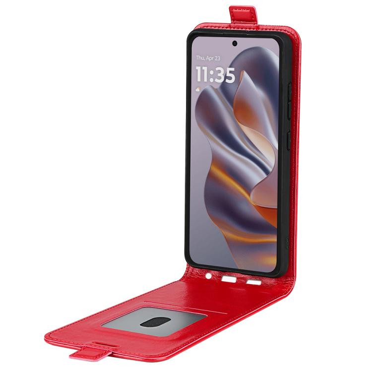 For Motorola Edge 50 Neo 5G R64 Texture Single Vertical Flip Leather Phone Case