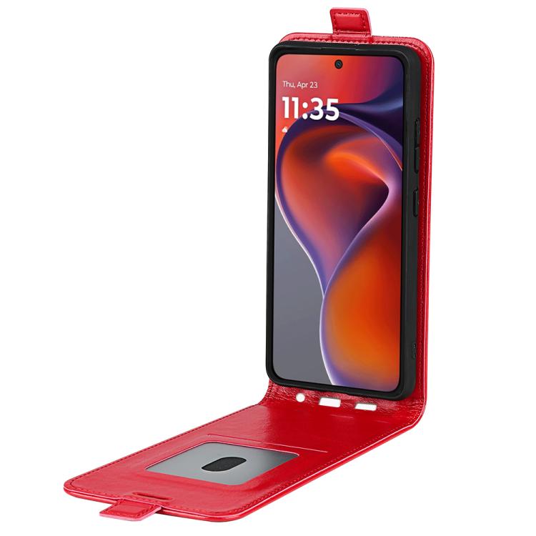 For Motorola Moto G15 R64 Texture Single Vertical Flip Leather Phone Case