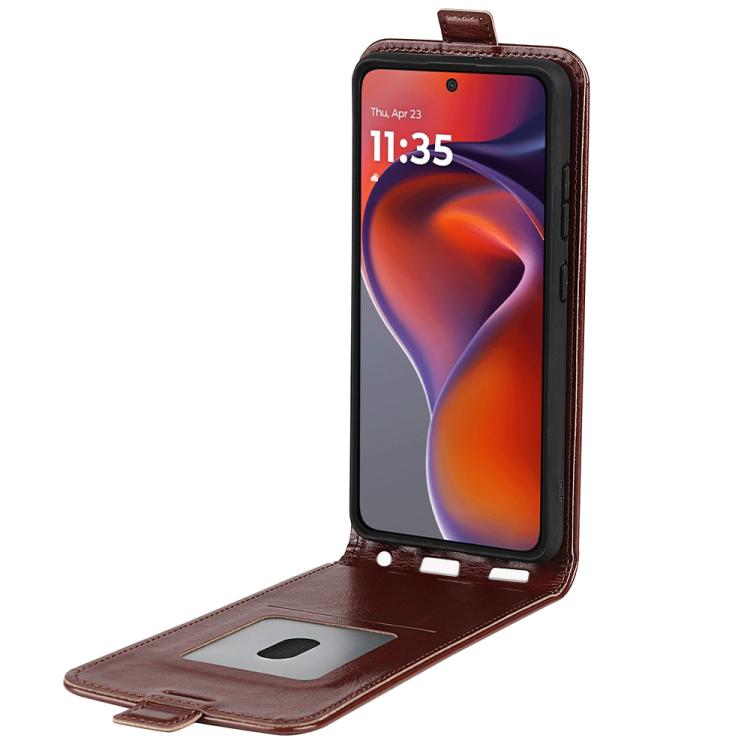 For Motorola Moto G15 R64 Texture Single Vertical Flip Leather Phone Case