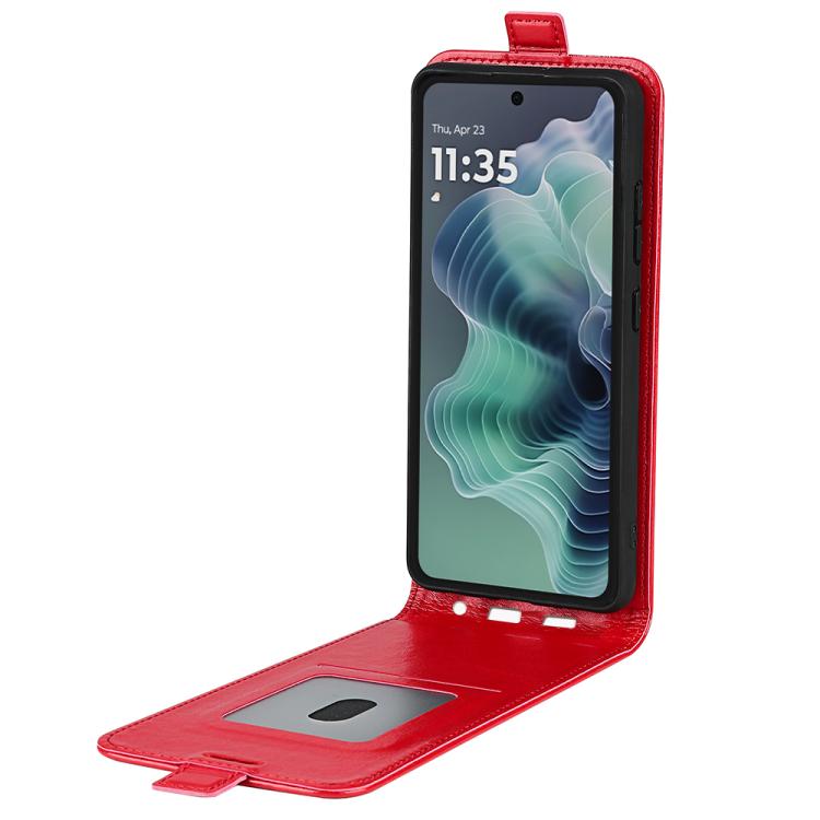 For Motorola Moto G35 R64 Texture Single Vertical Flip Leather Phone Case