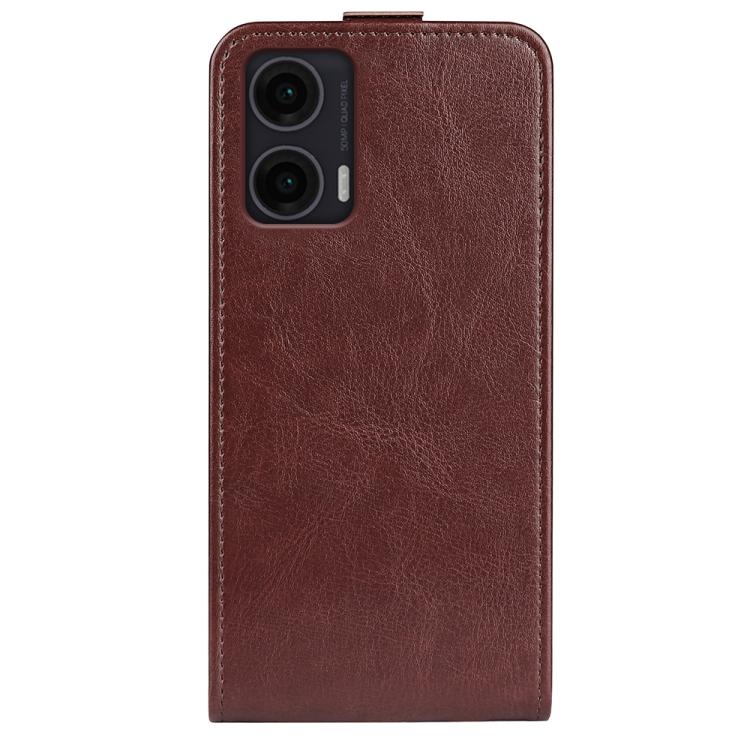 For Motorola Moto G35 R64 Texture Single Vertical Flip Leather Phone Case