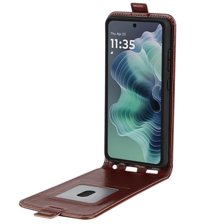 For Motorola Moto G35 R64 Texture Single Vertical Flip Leather Phone Case