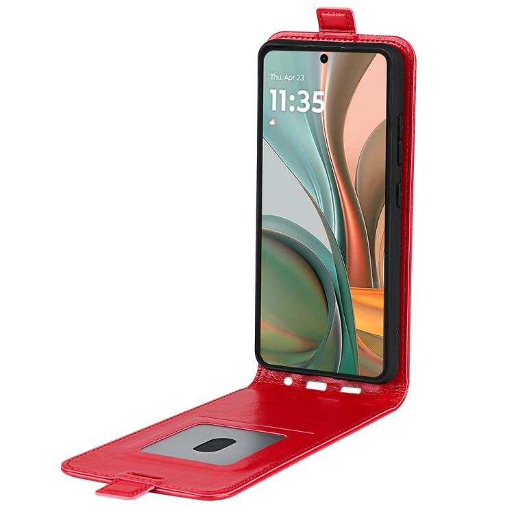 For Motorola Moto G75 R64 Texture Single Vertical Flip Leather Phone Case