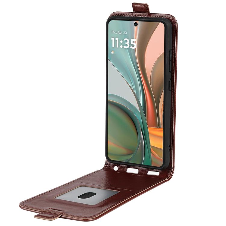 For Motorola Moto G75 R64 Texture Single Vertical Flip Leather Phone Case