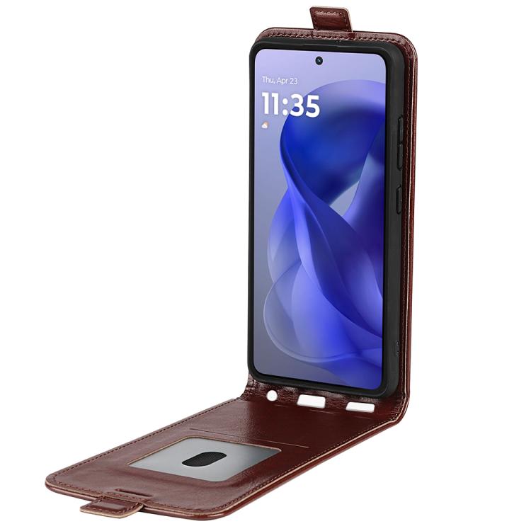 For Motorola Moto G Power 2025 R64 Texture Single Vertical Flip Leather Phone Case