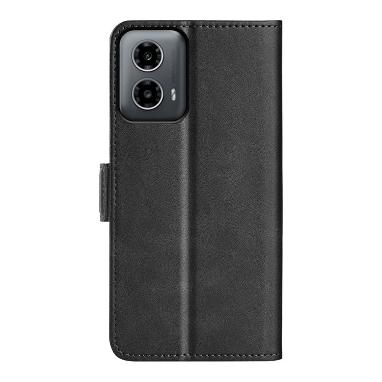 For Motorola Moto G34 Dual-side Magnetic Buckle Horizontal Flip Leather Phone Case