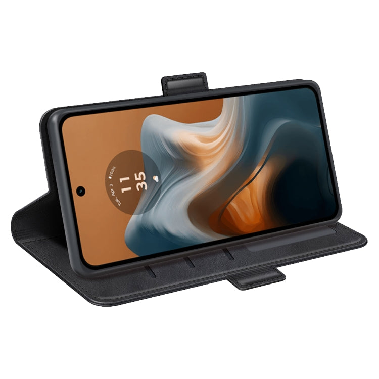 For Motorola Moto G34 Dual-side Magnetic Buckle Horizontal Flip Leather Phone Case