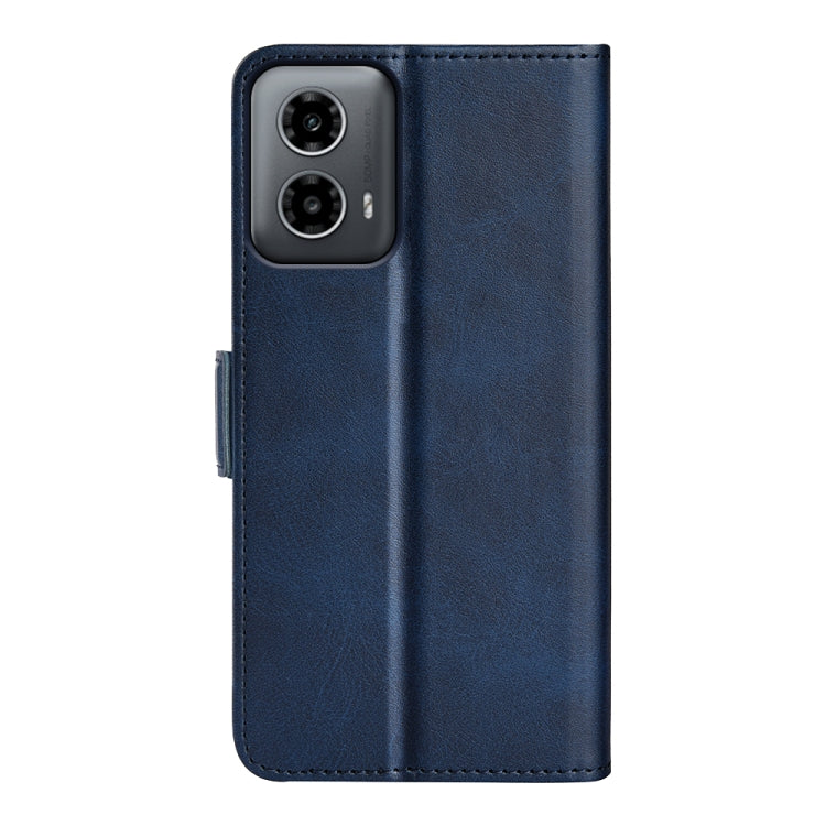For Motorola Moto G34 Dual-side Magnetic Buckle Horizontal Flip Leather Phone Case