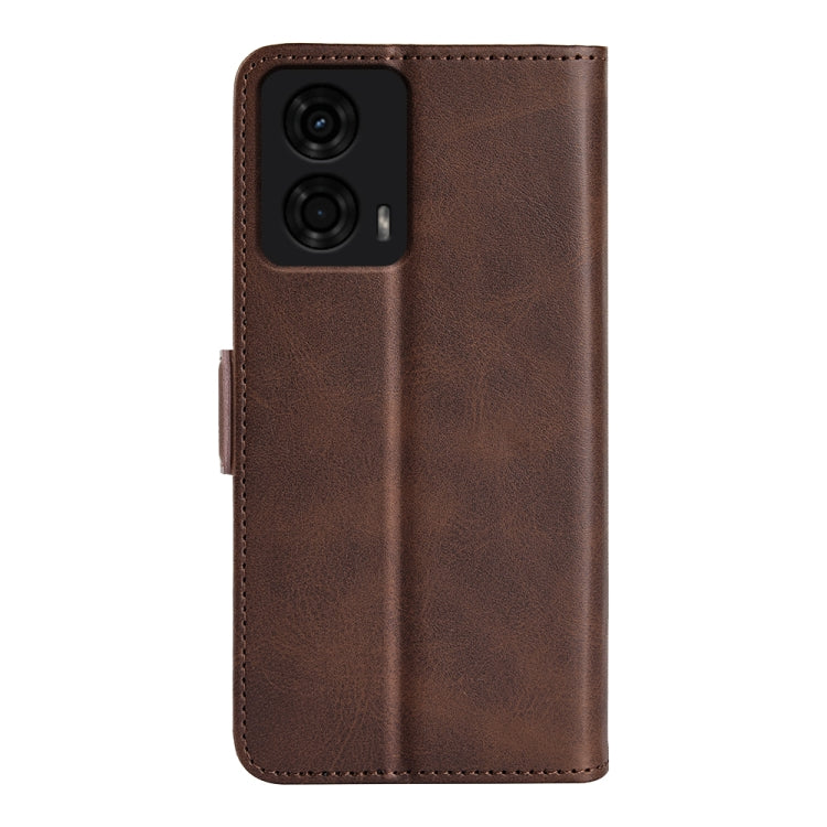 For Motorola Moto G24 Dual-side Magnetic Buckle Horizontal Flip Leather Phone Case
