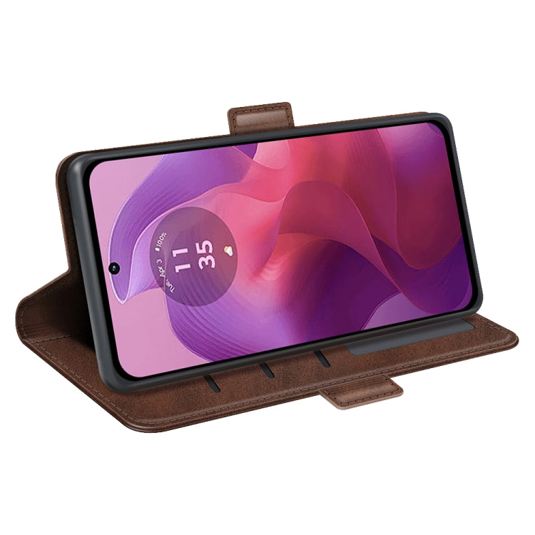 For Motorola Moto G24 Dual-side Magnetic Buckle Horizontal Flip Leather Phone Case
