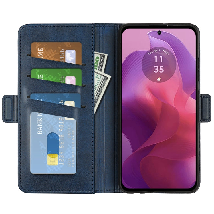 For Motorola Moto G24 Dual-side Magnetic Buckle Horizontal Flip Leather Phone Case