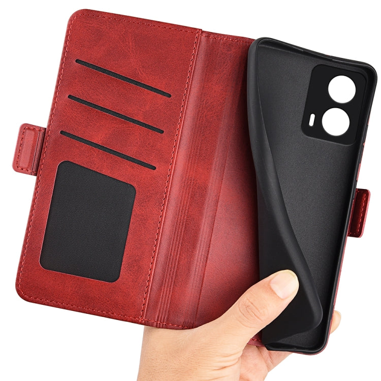 For Motorola Moto G24 Dual-side Magnetic Buckle Horizontal Flip Leather Phone Case