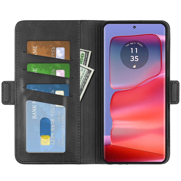 For Motorola Edge 50 Pro Dual-side Magnetic Buckle Horizontal Flip Leather Phone Case