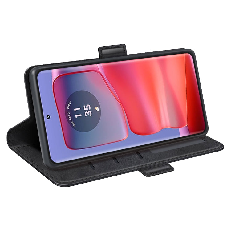 For Motorola Edge 50 Pro Dual-side Magnetic Buckle Horizontal Flip Leather Phone Case