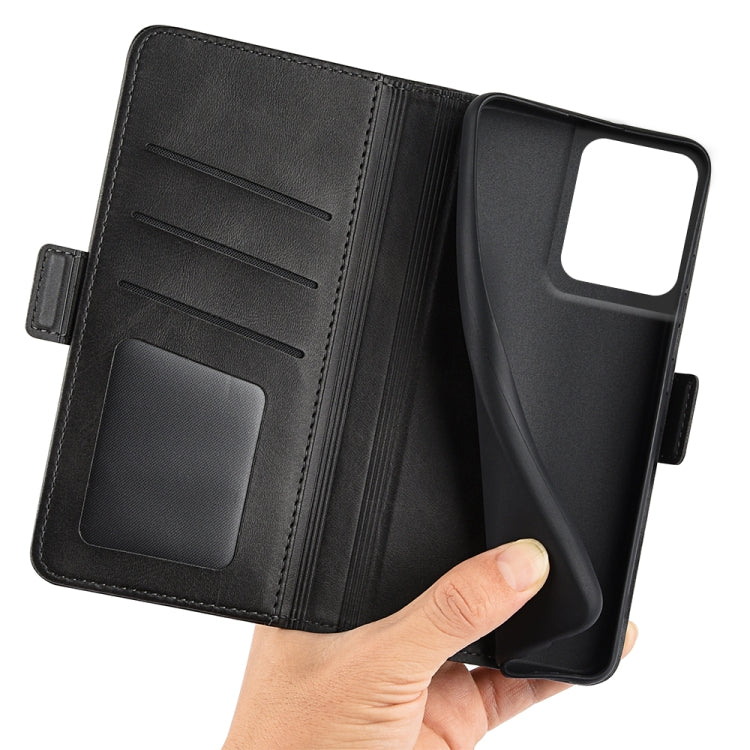 For Motorola Edge 50 Pro Dual-side Magnetic Buckle Horizontal Flip Leather Phone Case