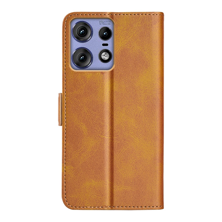 For Motorola Edge 50 Pro Dual-side Magnetic Buckle Horizontal Flip Leather Phone Case
