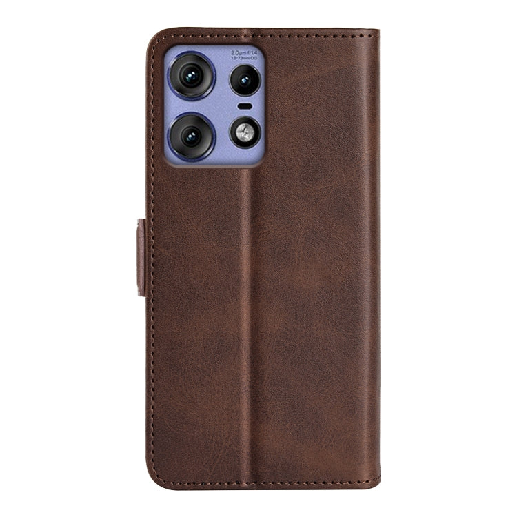 For Motorola Edge 50 Pro Dual-side Magnetic Buckle Horizontal Flip Leather Phone Case