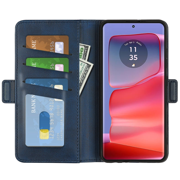 For Motorola Edge 50 Pro Dual-side Magnetic Buckle Horizontal Flip Leather Phone Case
