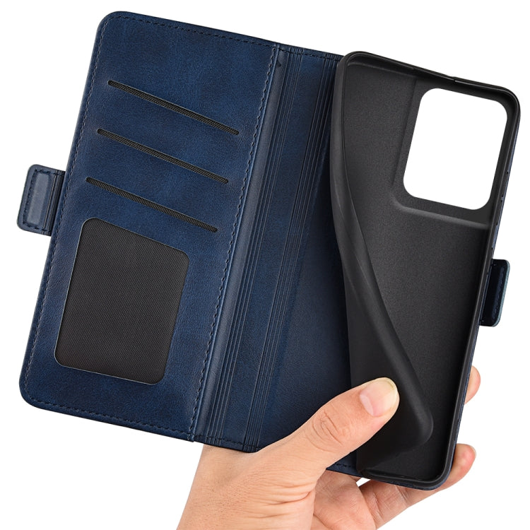 For Motorola Edge 50 Pro Dual-side Magnetic Buckle Horizontal Flip Leather Phone Case