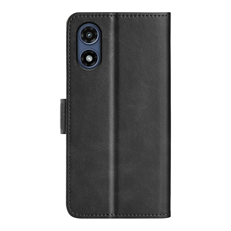 For Motorola Moto G Play 2024 Dual-side Magnetic Buckle Horizontal Flip Leather Phone Case