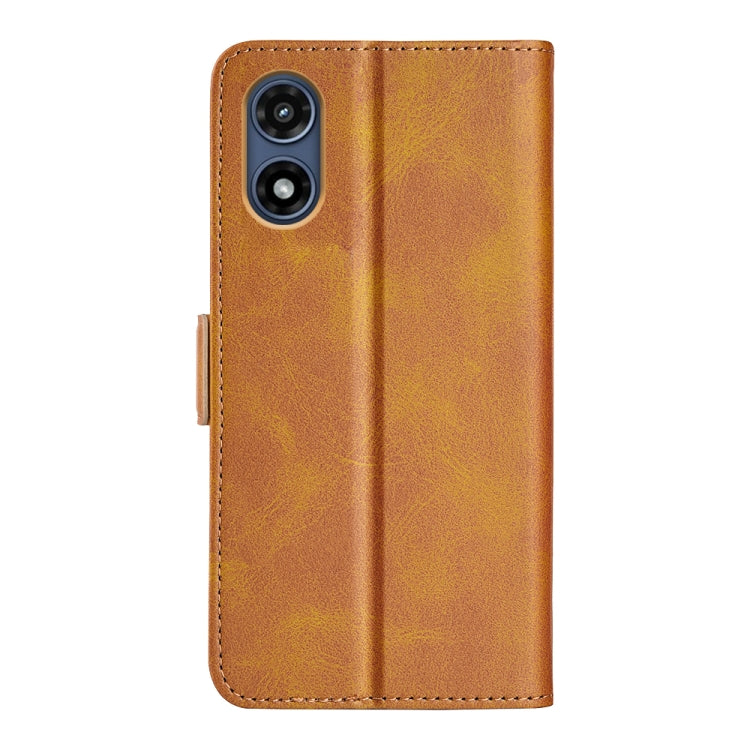 For Motorola Moto G Play 2024 Dual-side Magnetic Buckle Horizontal Flip Leather Phone Case