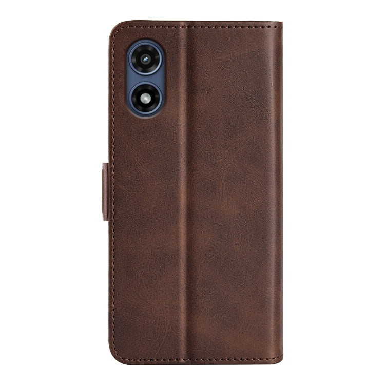 For Motorola Moto G Play 2024 Dual-side Magnetic Buckle Horizontal Flip Leather Phone Case