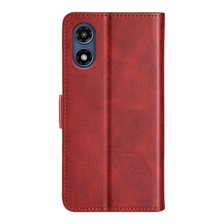 For Motorola Moto G Play 2024 Dual-side Magnetic Buckle Horizontal Flip Leather Phone Case