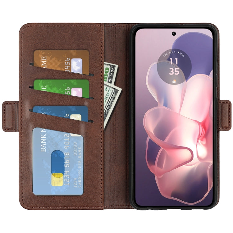 For Motorola Moto G Power 5G 2024 Dual-side Magnetic Buckle Horizontal Flip Leather Phone Case