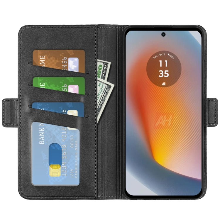 For Motorola Edge 50 Fusion Dual-side Magnetic Buckle Horizontal Flip Leather Phone Case
