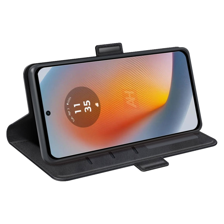 For Motorola Edge 50 Fusion Dual-side Magnetic Buckle Horizontal Flip Leather Phone Case
