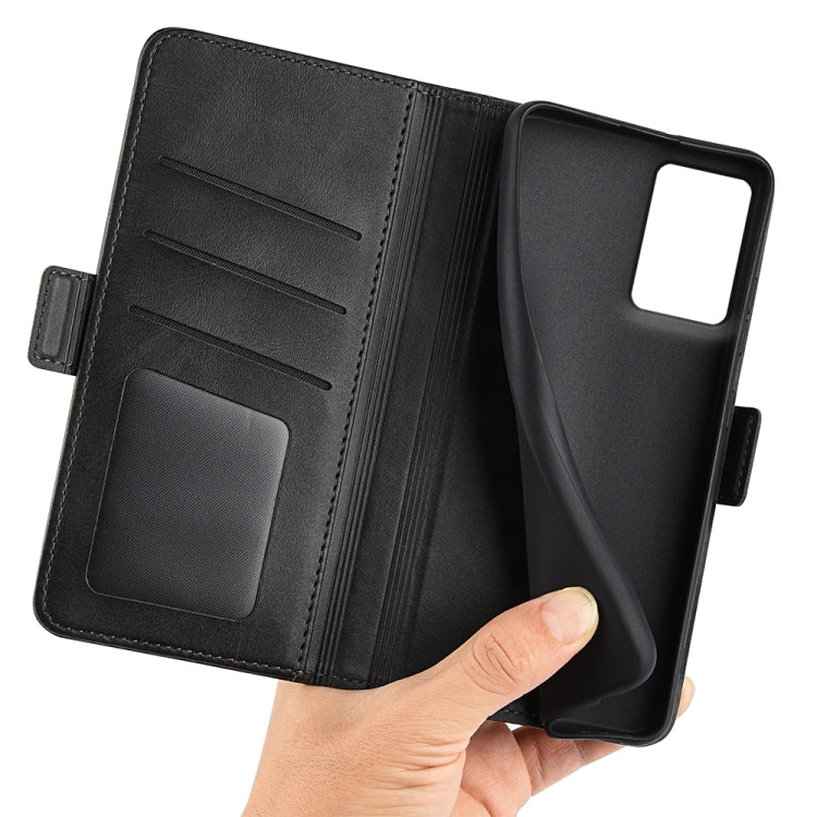 For Motorola Edge 50 Fusion Dual-side Magnetic Buckle Horizontal Flip Leather Phone Case
