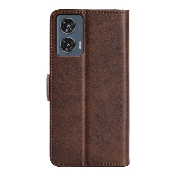 For Motorola Edge 50 Fusion Dual-side Magnetic Buckle Horizontal Flip Leather Phone Case