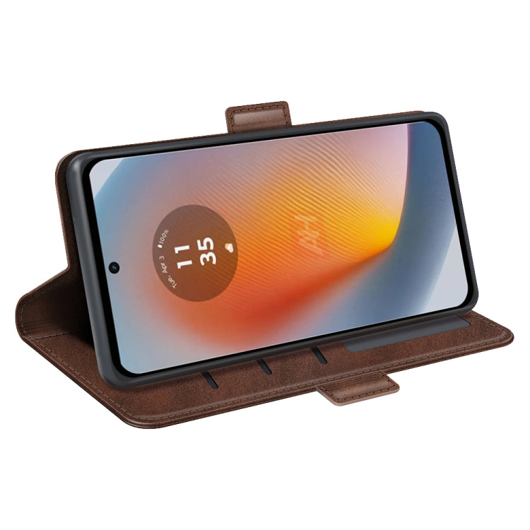 For Motorola Edge 50 Fusion Dual-side Magnetic Buckle Horizontal Flip Leather Phone Case