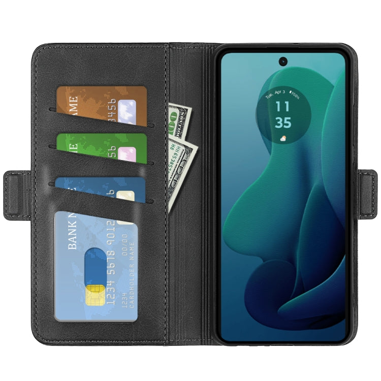 For Motorola Moto G 5G 2024 Dual-side Magnetic Buckle Horizontal Flip Leather Phone Case