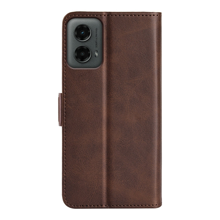For Motorola Moto G 5G 2024 Dual-side Magnetic Buckle Horizontal Flip Leather Phone Case
