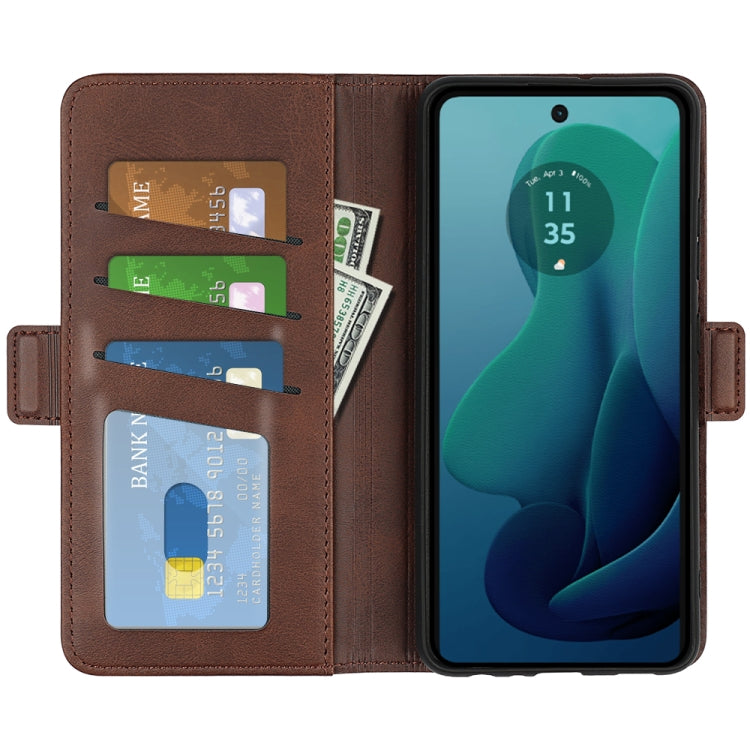For Motorola Moto G 5G 2024 Dual-side Magnetic Buckle Horizontal Flip Leather Phone Case